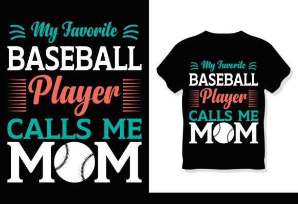 Baseball Mom T-Shirt Design Graphics and Print Templates