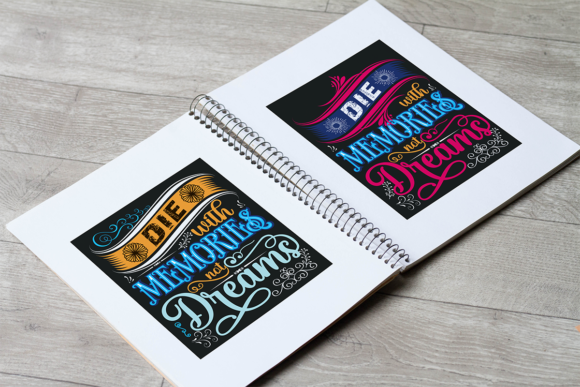 DIE with MEMORIES NOT DREAMS TWO VERSION: Graphics & Print Templates