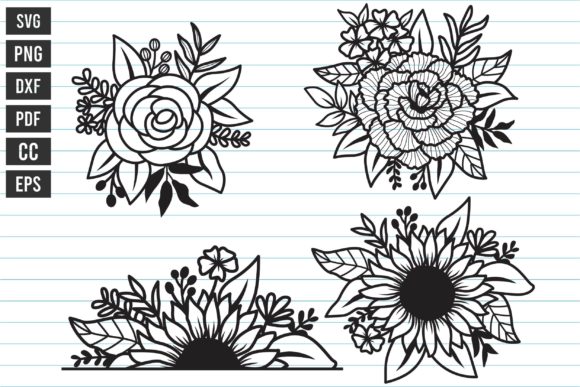 Flowers Svg Bundle for Print Templates