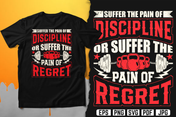 Gym Fitness Workout T-shirt Design: Graphics & Print Templates