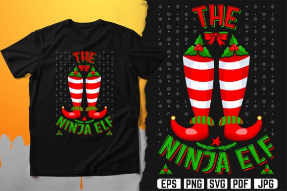 The Ninja Elf T-Shirt Design Vector: A Creative Print Template for Dynamic Graphics