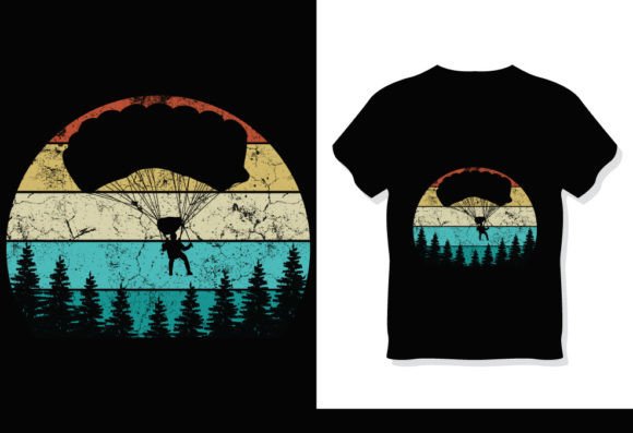 Vintage Retro Skydiving T-Shirt Graphics & Print Templates